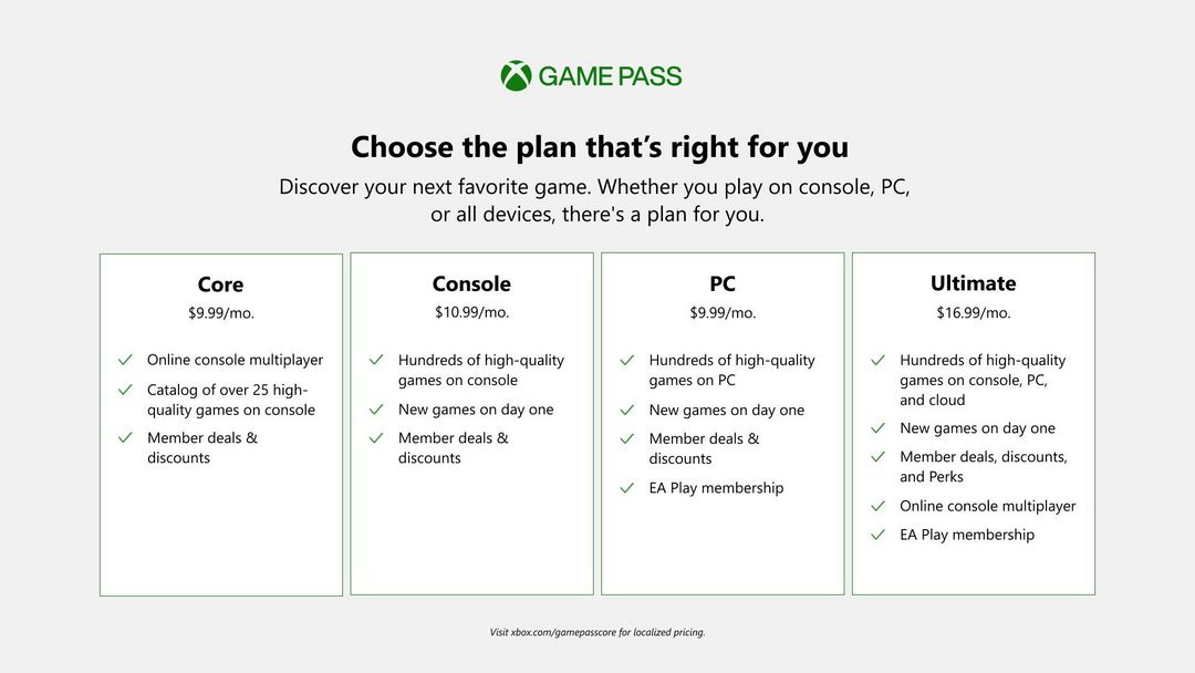 微软将推出“XGP核心版”取代Xbox Live金会员