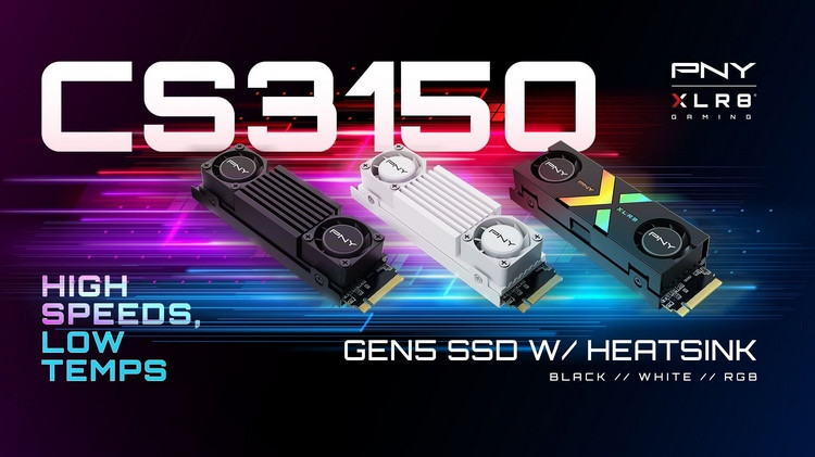 PNY必恩威发布 CS3150 系列SSD ，12GB/s读速，带风扇和 RGB 灯效
