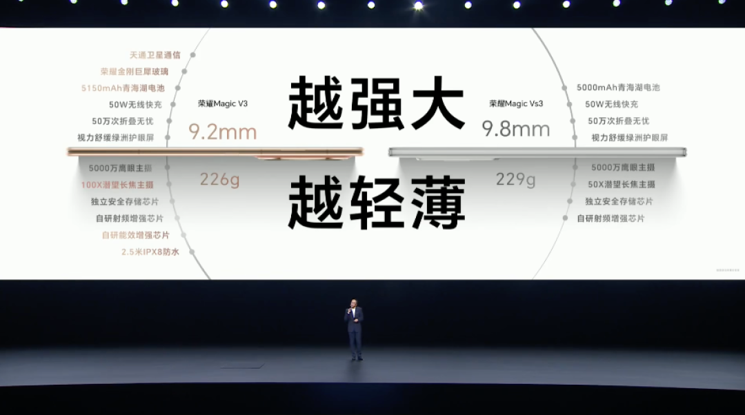 荣耀 Magic V3/Vs3 发布：9.2mm轻薄、2.5m防水、双向卫星无网导航、纯钛VC