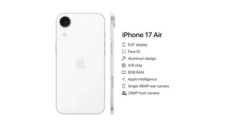 iPhone 17 Air 最薄处仅有 6mm、48MP 单摄、8GB 内存